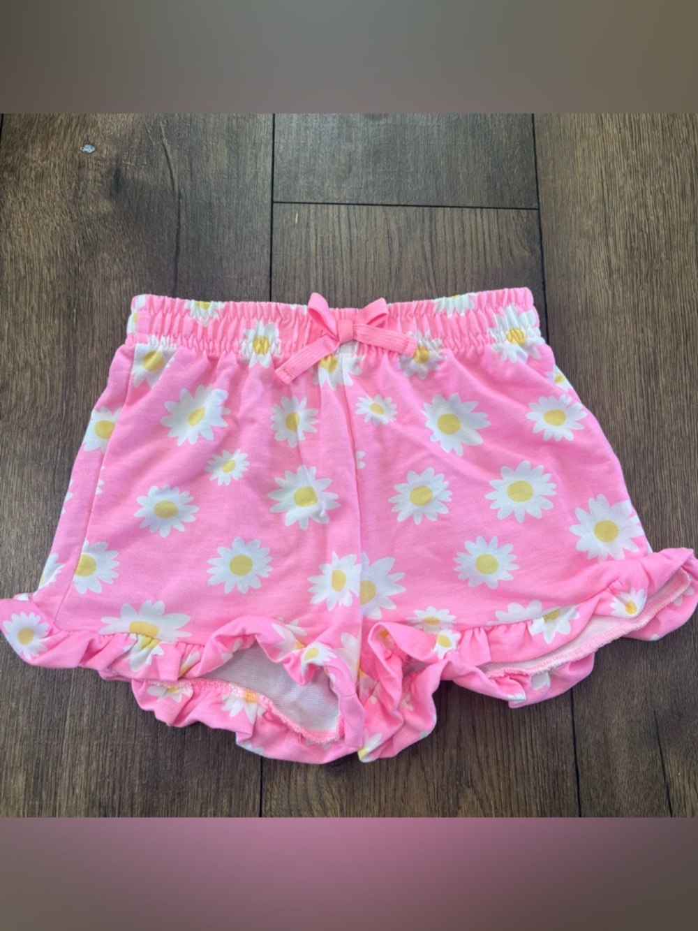 Derek Heart Pink Daisy Ruffle Shorts, Kids Size 8